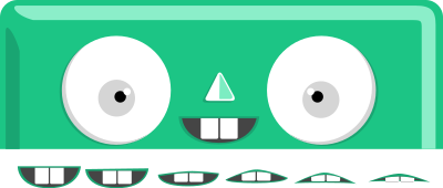 Cute Box Monster with a smile clipart