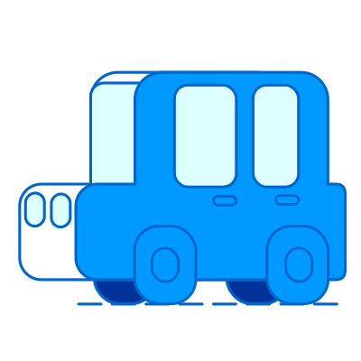 Cute Car Minimal 2D Blue Icon clipart