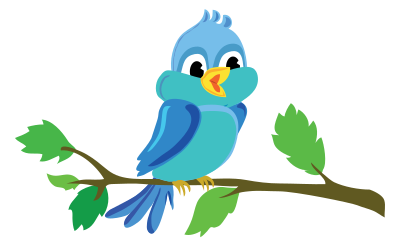 Cute Cartoon Bird Chirping clipart