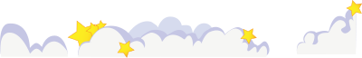 Cute cartoon clouds with stars clipart