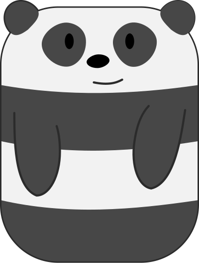 Cute Cartoon Panda with Hands clipart