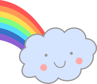 Cute Cloud with Rainbow clipart