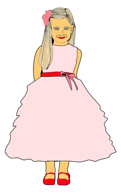 Cute Dressed Up Girl clipart