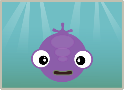 Cute fish in water clipart