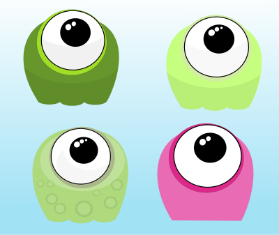 Cute funny aliens clipart