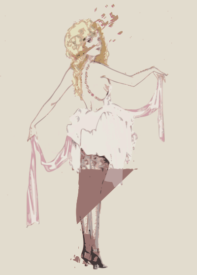Cute Girl in a Skirt clipart