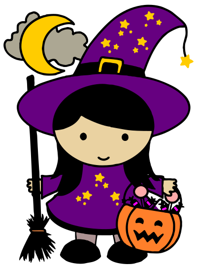 Cute Halloween Witch - Colored clipart