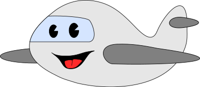 Cute Happy Airplane clipart