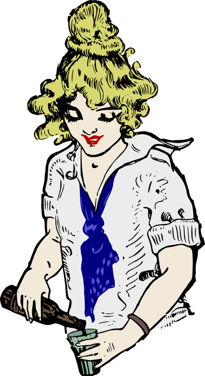 Cute Lady Pours a Drink - Colours Remix clipart