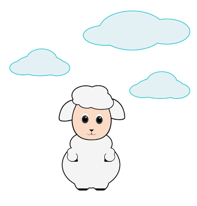 Cute Lamb In The Clouds clipart