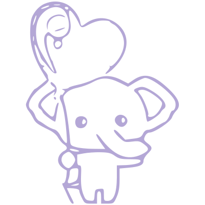 Cute purple elephant clipart