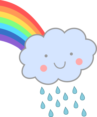 Cute Rain Cloud with Rainbow clipart