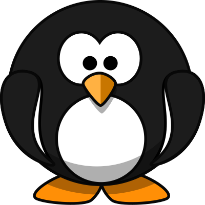 Cute round cartoon penguin (flat colors) clipart
