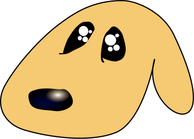 Cute sad dog clipart
