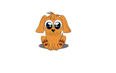 Cute sitting puppy clipart
