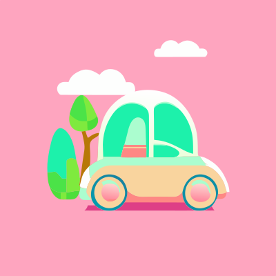 Cute small city car clipart