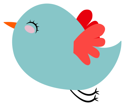 Cute Teal Bird with Red Wings clipart