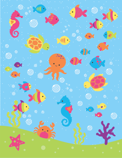 Cute Underwater Scene clipart