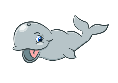 Cute whale clipart