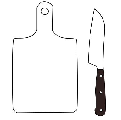 Cutting Board and Knife clipart