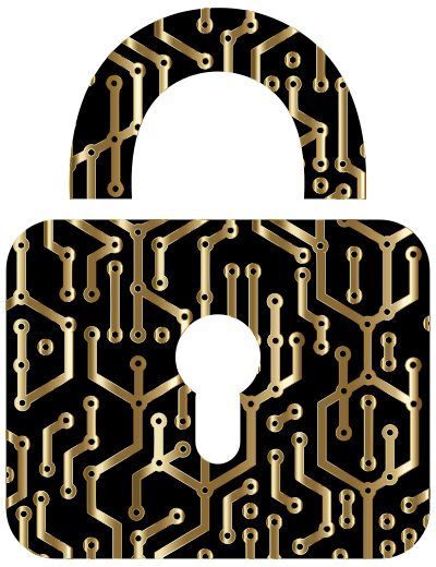 Cyber Security Lock Gold clipart