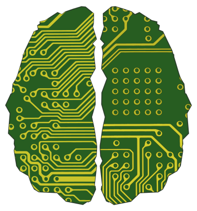 Cybernetic Brain - Circuit Colour clipart