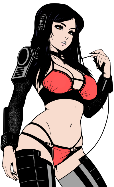 Cyberpunk Woman in Bikini - Colour Remix clipart