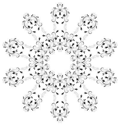 Cyberscooty Floral Border Extended 9 clipart
