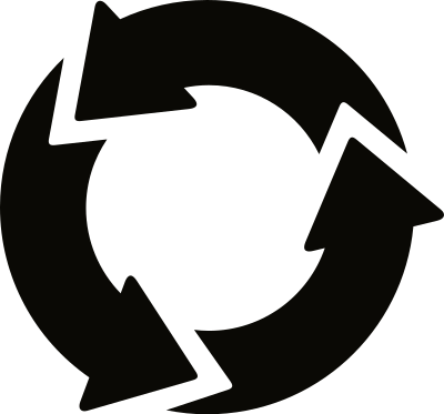 Cycle of 3 black arrows clipart