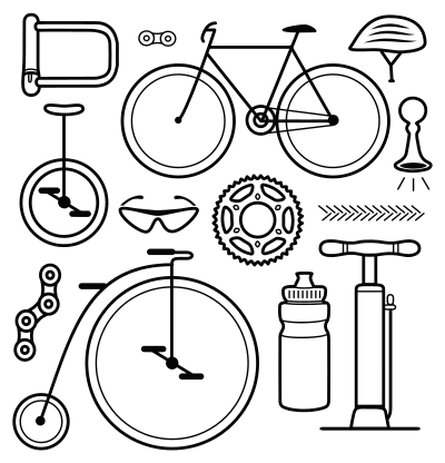 Cycling Icons Set clipart