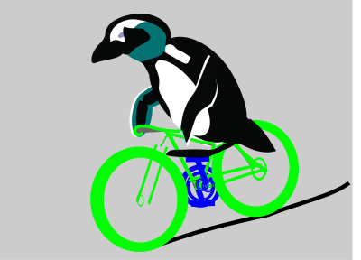 Cycling penguin clipart
