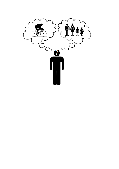 Cycling versus family clipart