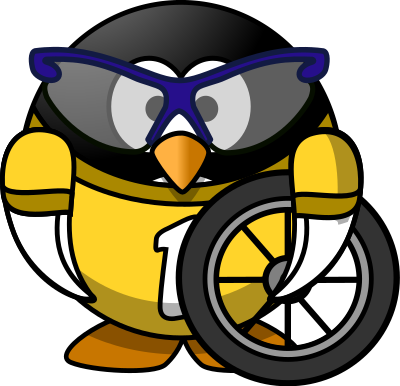 Cyclist penguin clipart