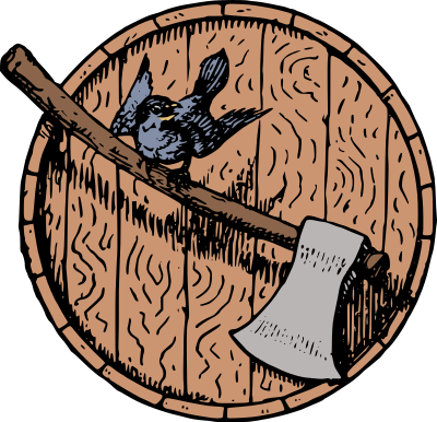 Decorative Divider: Ax and Bird - Colour Remix clipart