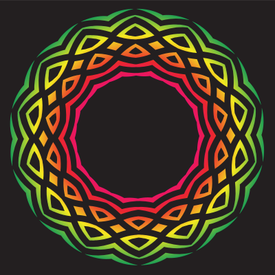 Decorative ornament on black background clipart