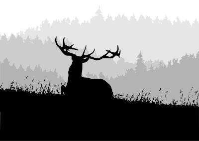 Deer Landscape clipart