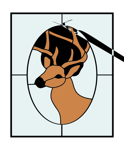 Deer Stained Glass Filtered clipart