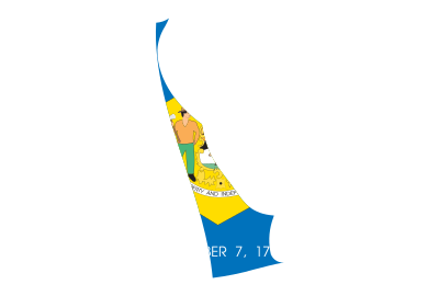 Delaware State Outline with Flag Background clipart