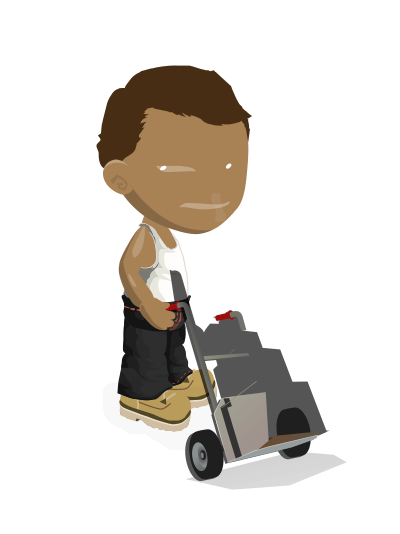 Delivery Man with Boxes clipart
