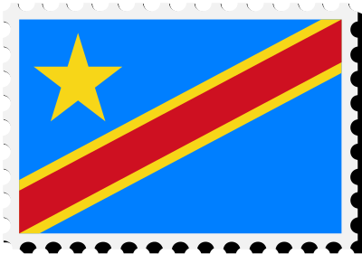 Democratic Republic of the Congo flag stamp clipart