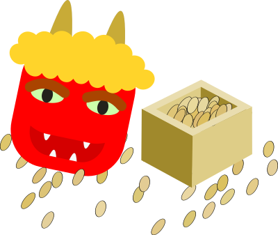 Demon at Setsubun clipart