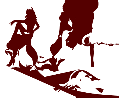 Demon women silhouettes clipart