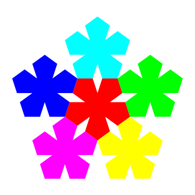 Dented pentagons clipart