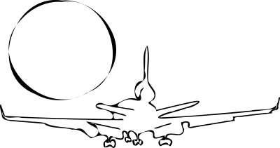 Departing plane clipart