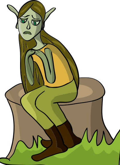 Depressed elf clipart