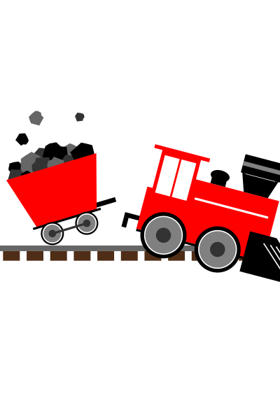 Derailing Toy Train Engine clipart
