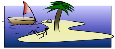 Desert Island Stick-Figure clipart