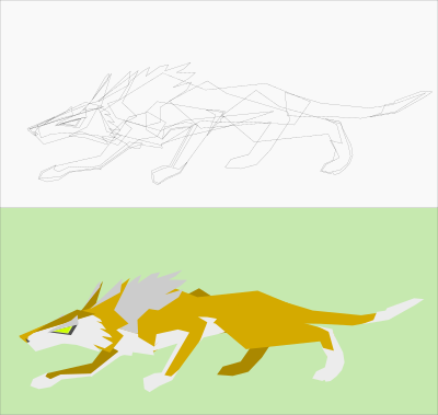 Desert predator - drawing progress clipart