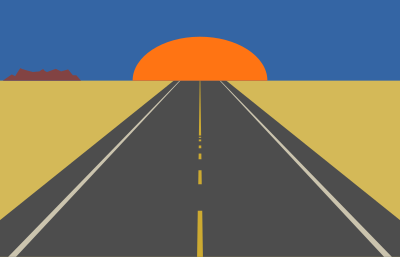 Desert Road Sunset clipart