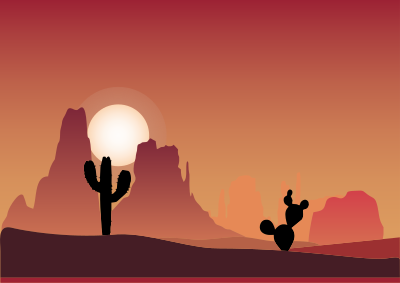 Desert Sunset Landscape clipart